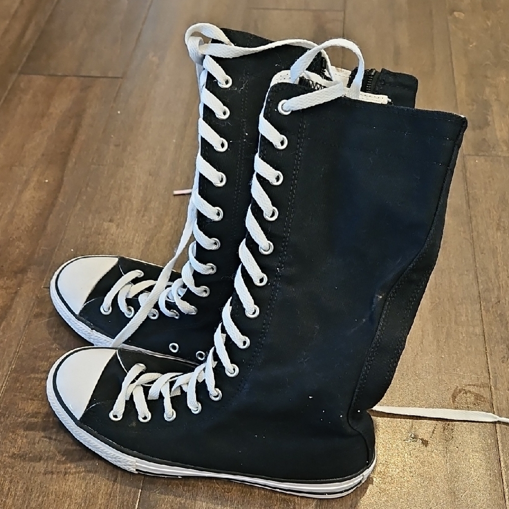 Converse Black Knee-High Canvas Sneakers